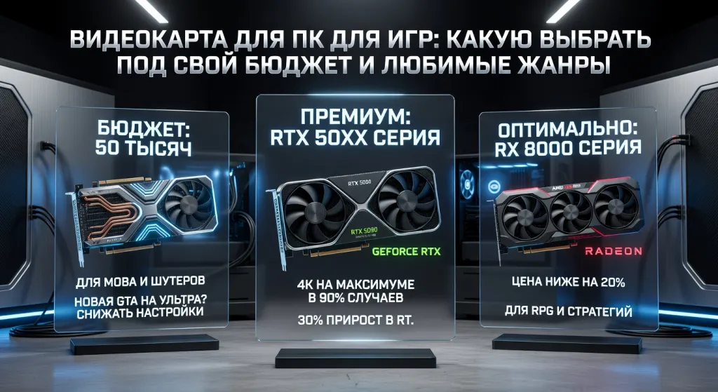 Видеокарта для ПК для игр: какую выбрать под свой бюджет и любимые жанры: что выбрать под свои задачи и бюджет в 2026