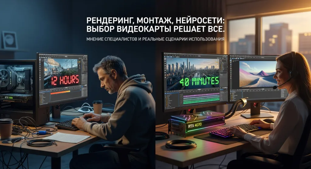 Видеокарта для ПК для работы: рендеринг, монтаж, нейросети — что брать — мнение специалистов и реальные сценарии использования
