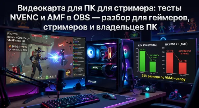 Видеокарта для ПК для стримера: тесты NVENC и AMF в OBS — разбор для геймеров, стримеров и владельцев ПК